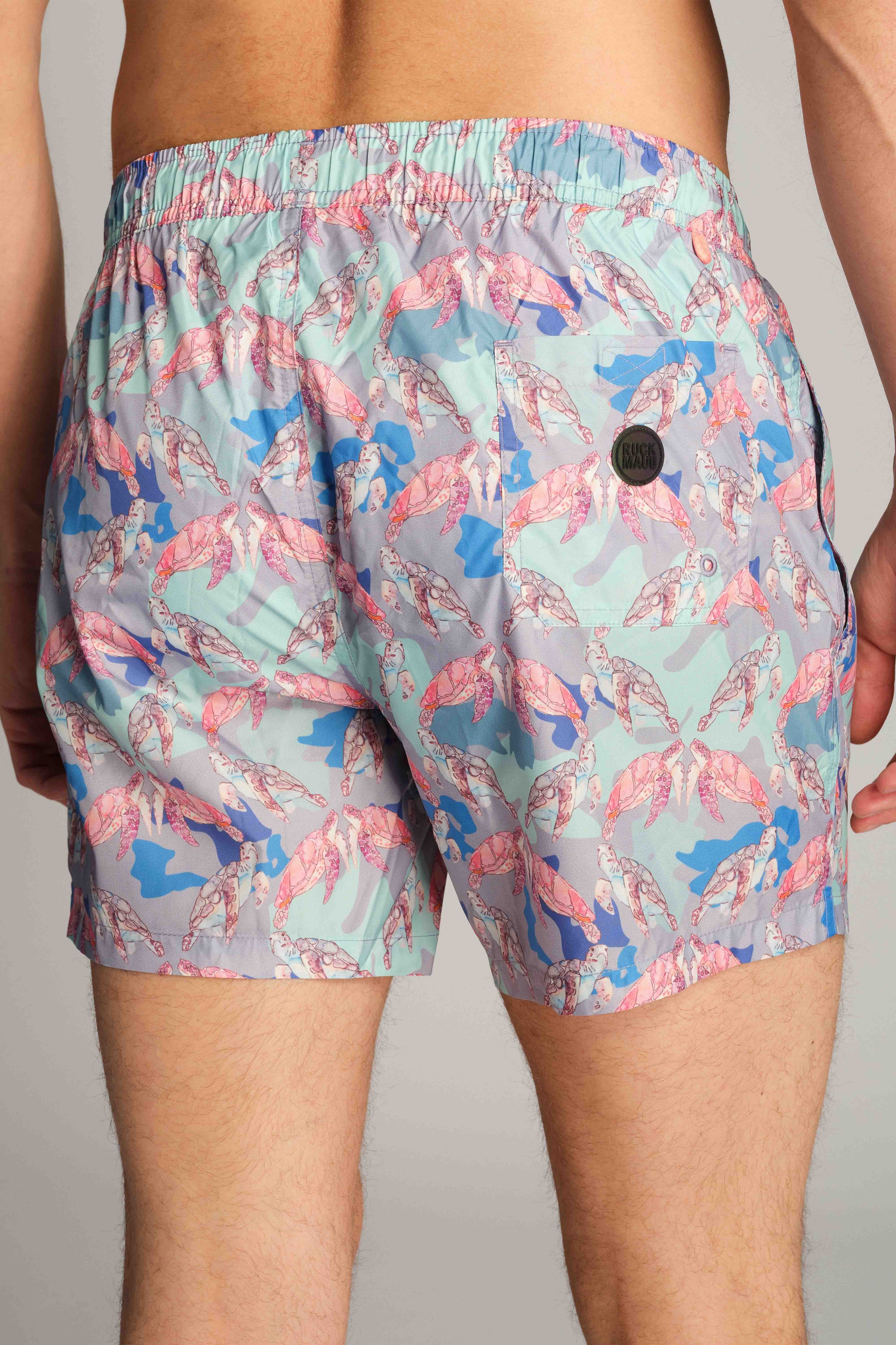 Mint Turtle Men Swim Shorts 