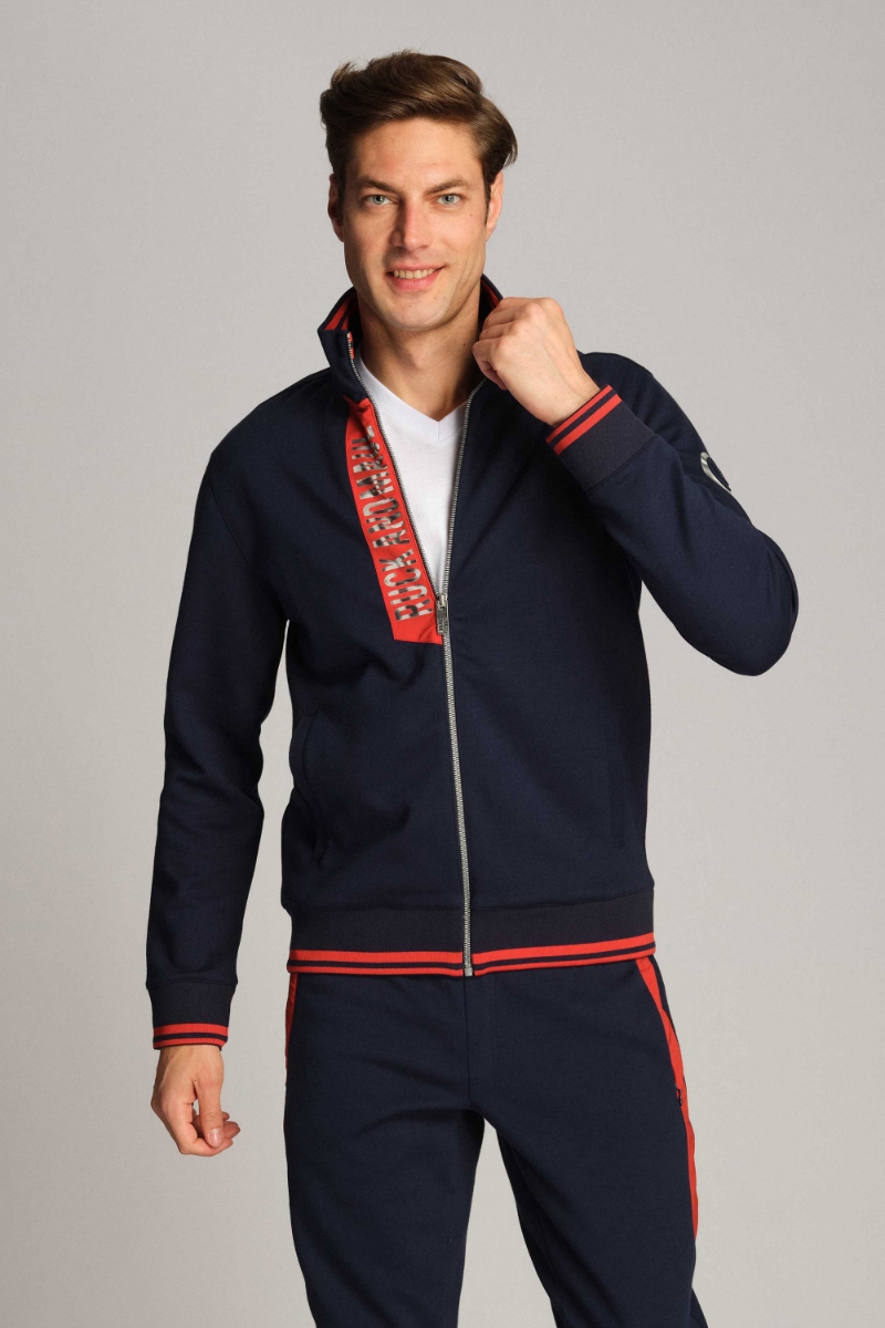 Navy Blue Men Sweat Jacket 