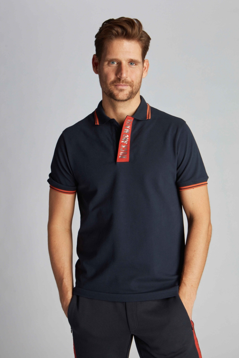 Marineblau Mann Polo-t-shirt