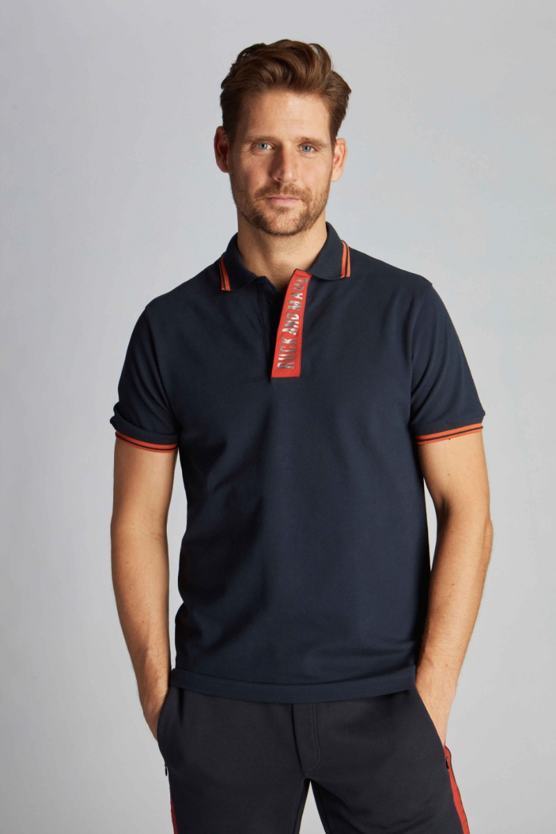 Navy Blue Men Polo T-shirt 