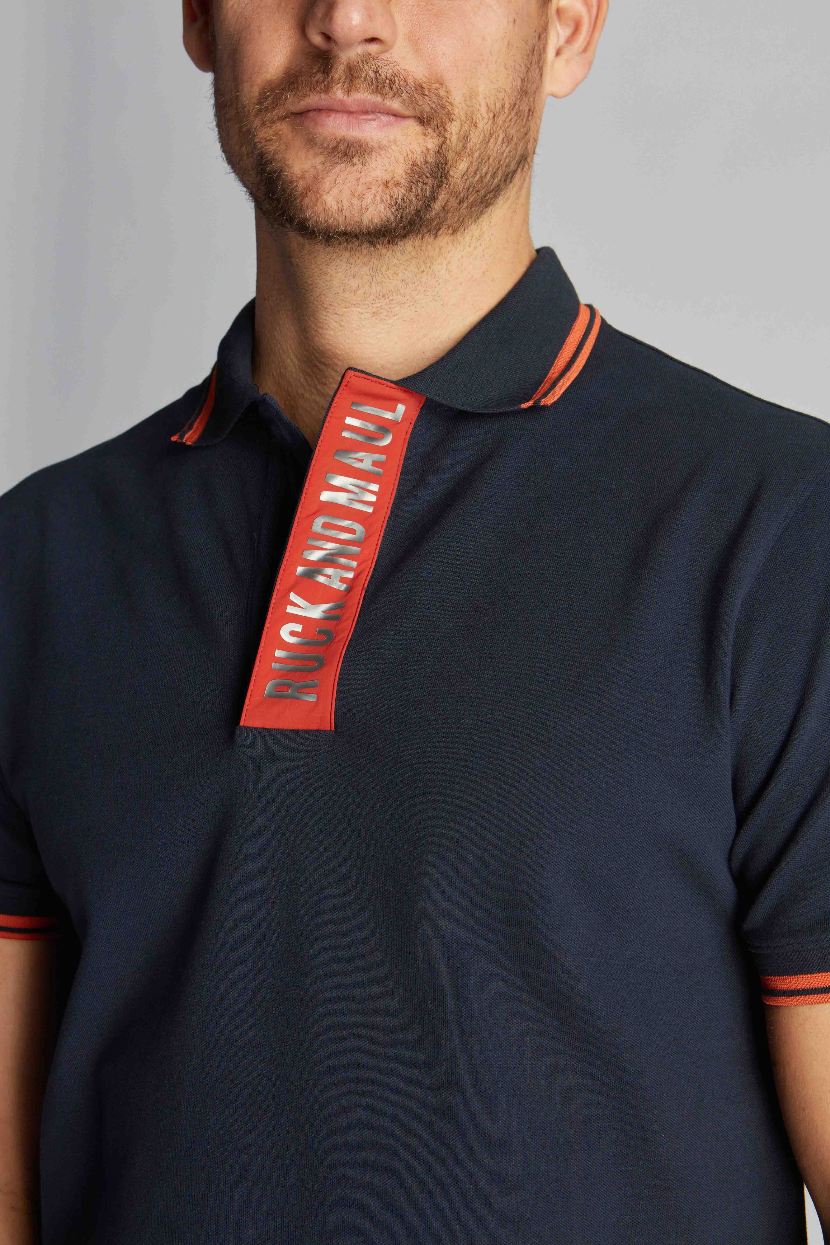 Navy Blue Men Polo T-shirt 