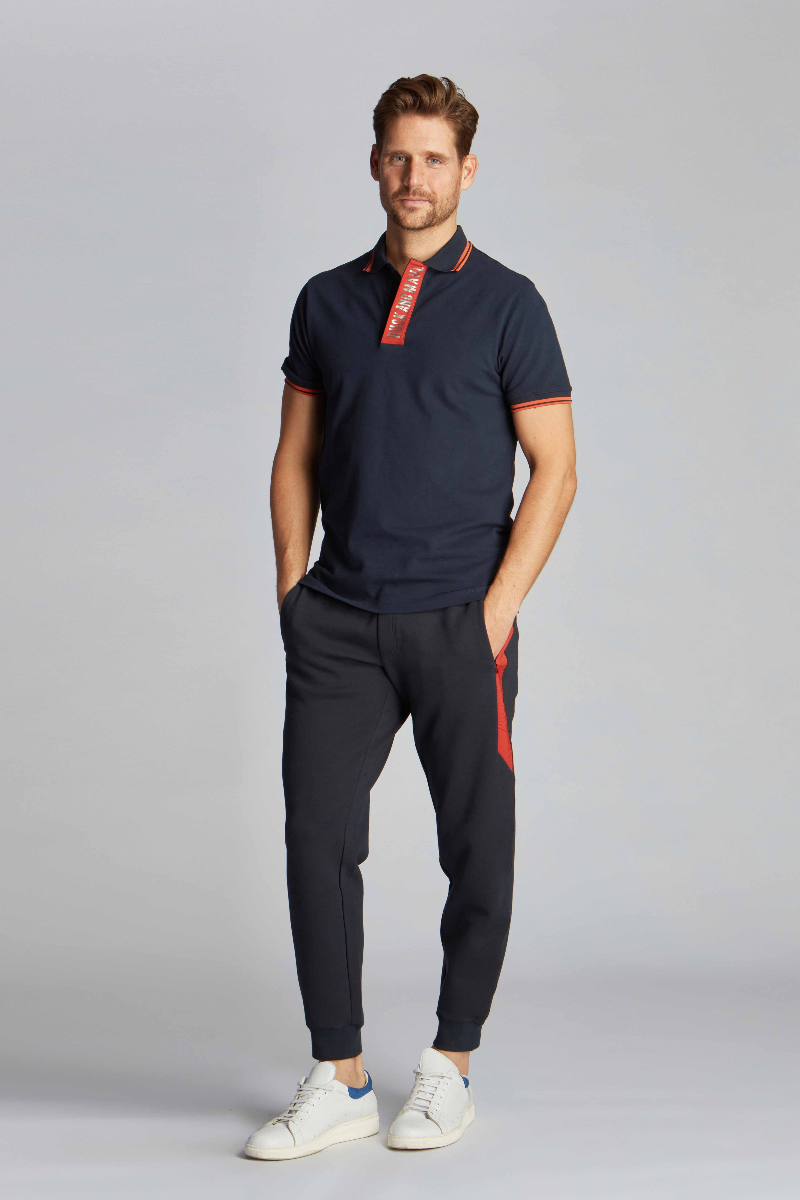 Navy Blue Men Polo T-shirt 