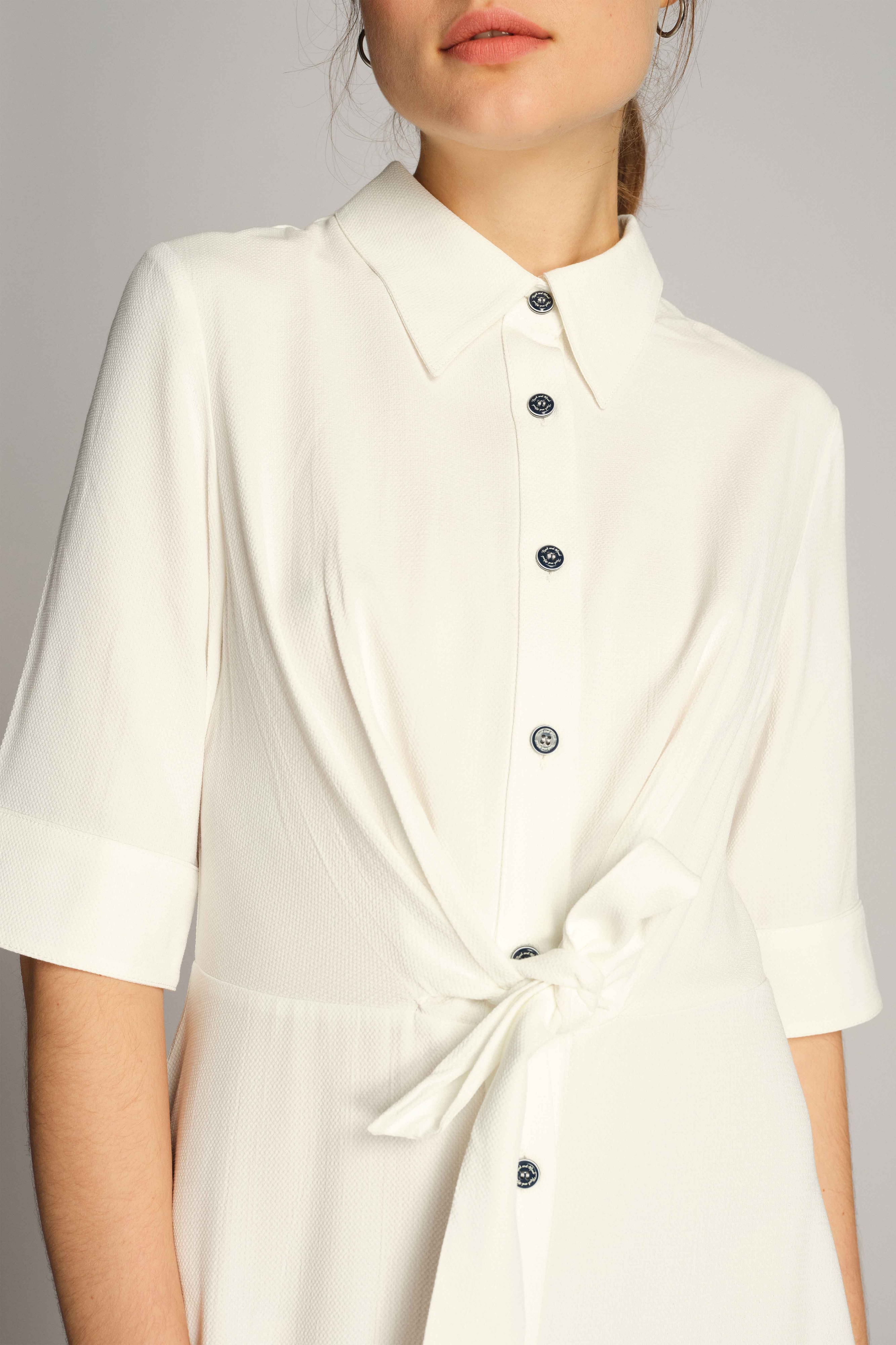 Белый Женский Платье-рубашка 