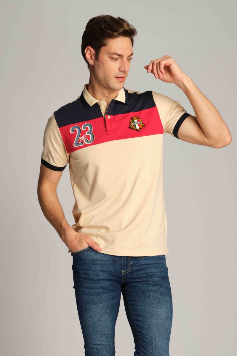 Colore Di Crema Uomo Polo