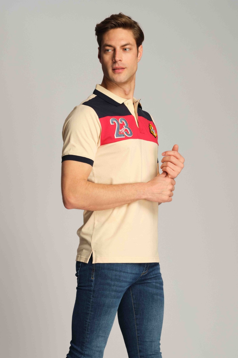 Colore Di Crema Uomo Polo