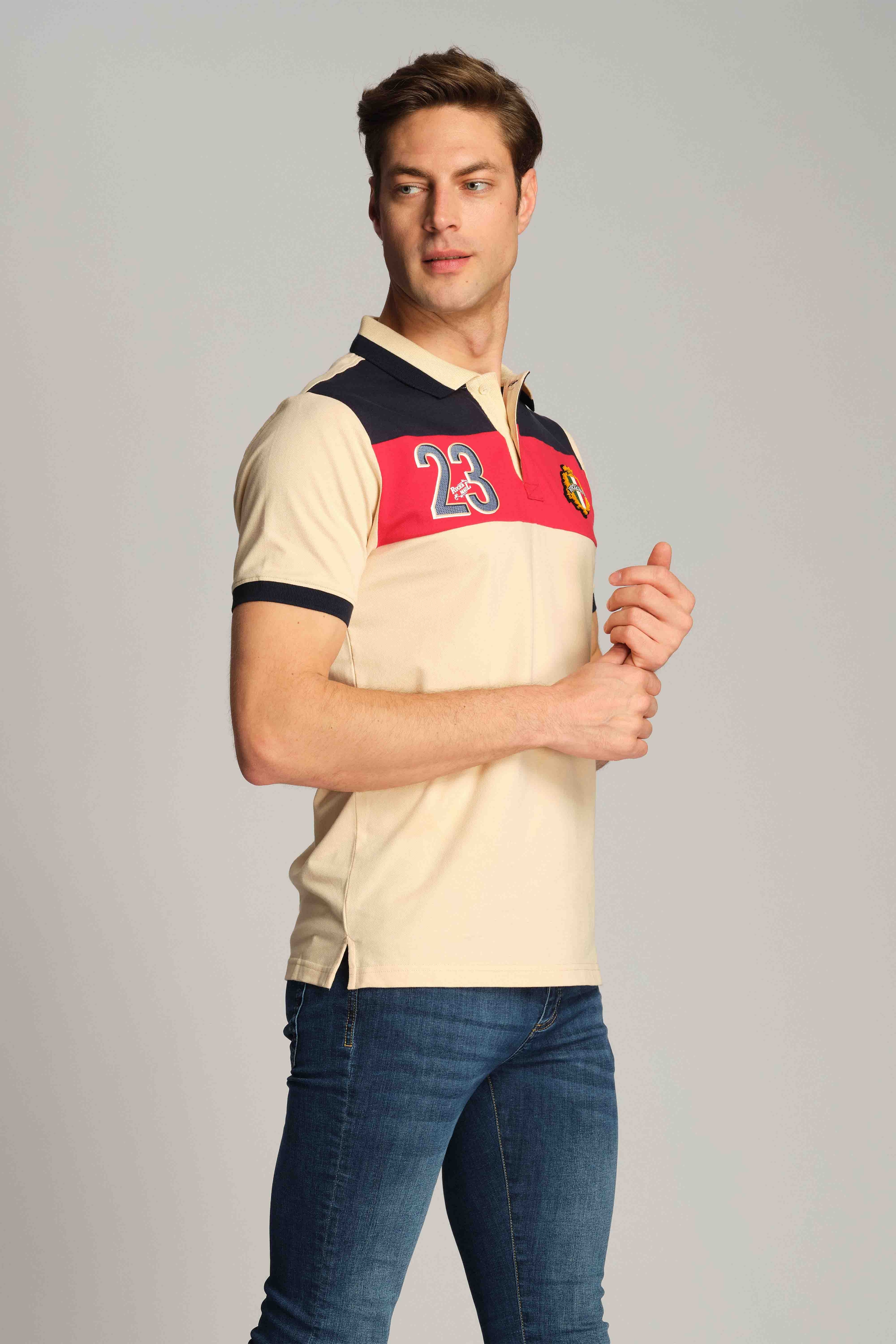 Colore Di Crema Uomo Polo