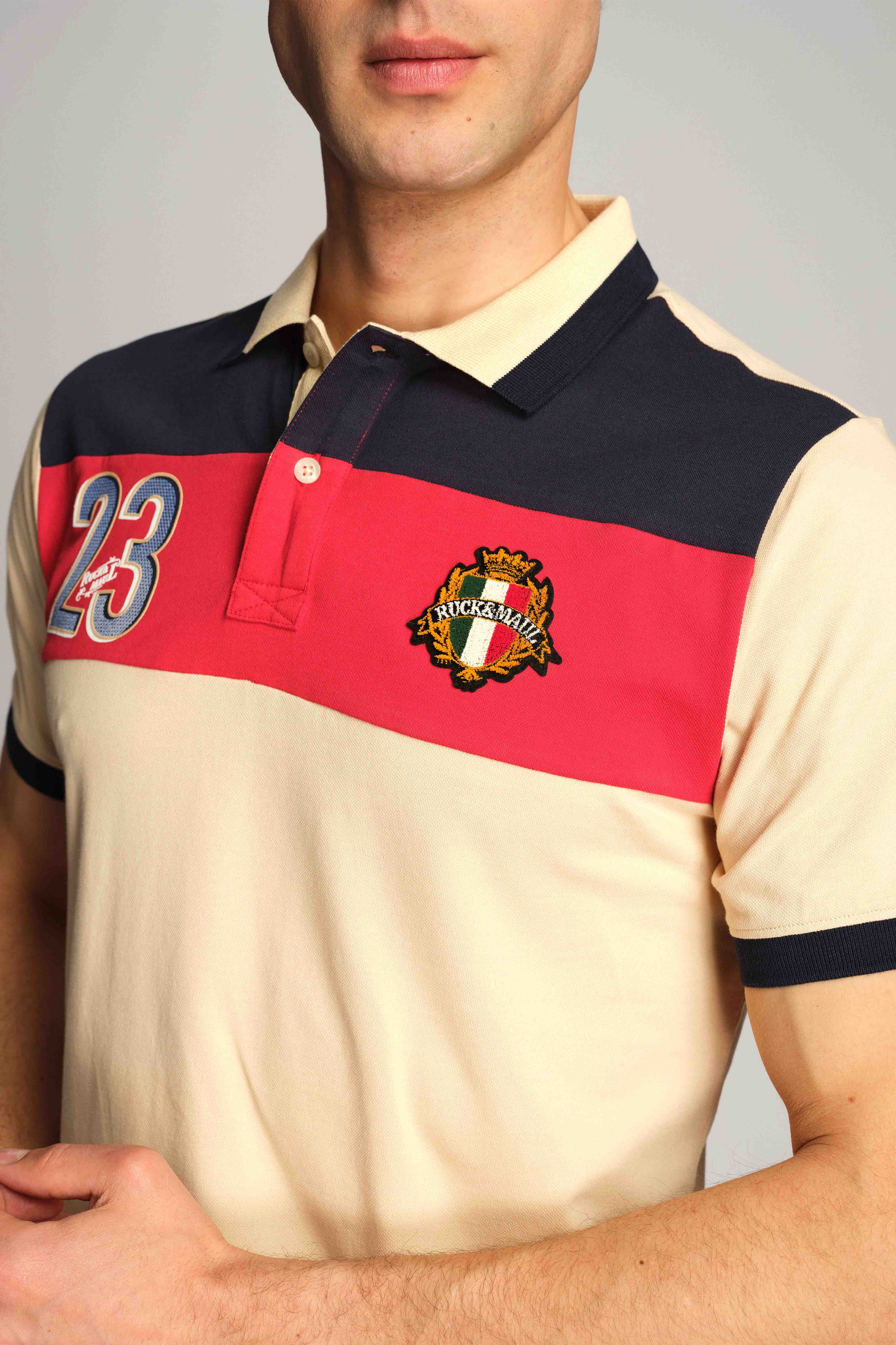 Colore Di Crema Uomo Polo