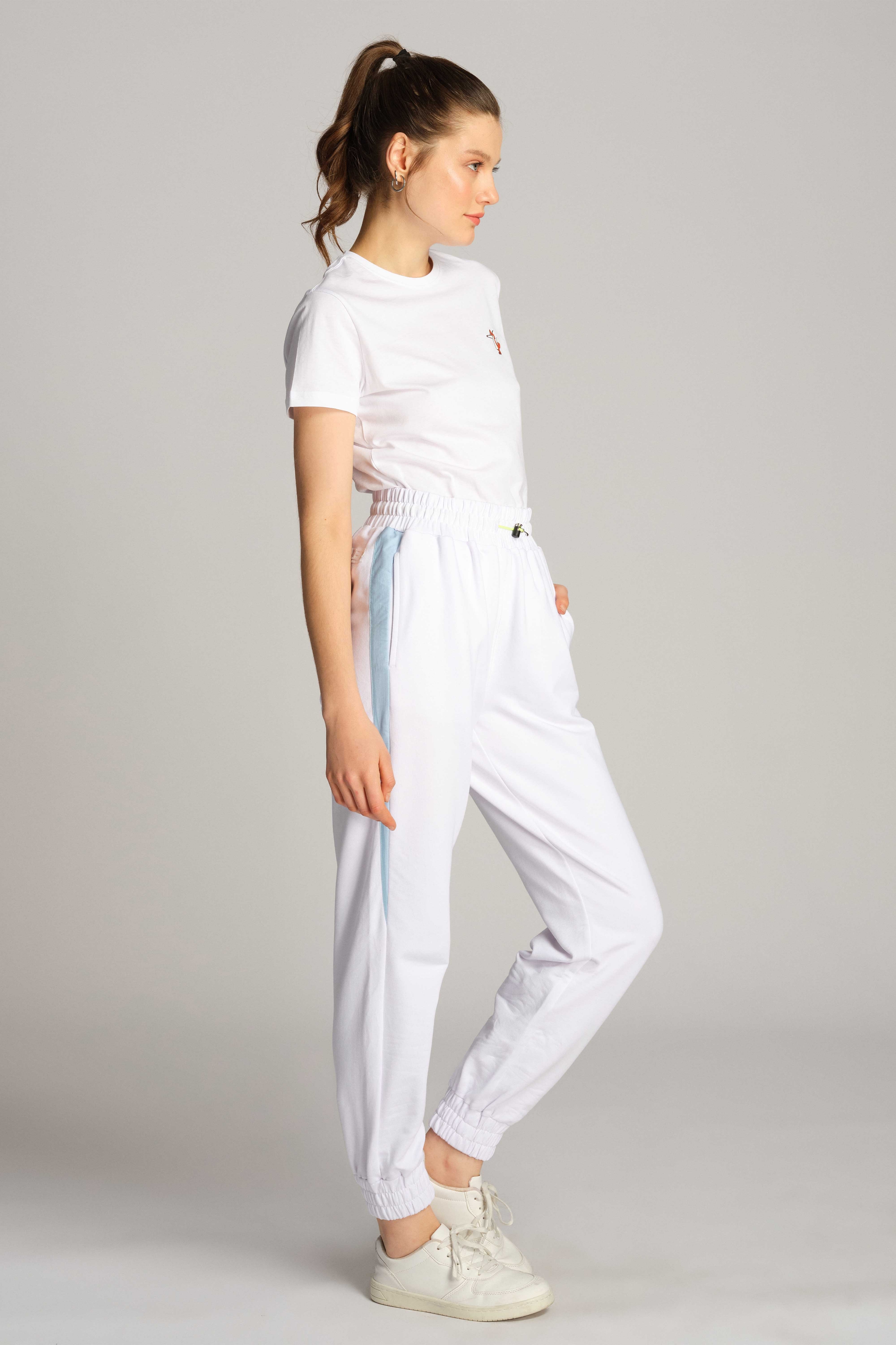 Bianco Donna Pantaloni İn Felpa