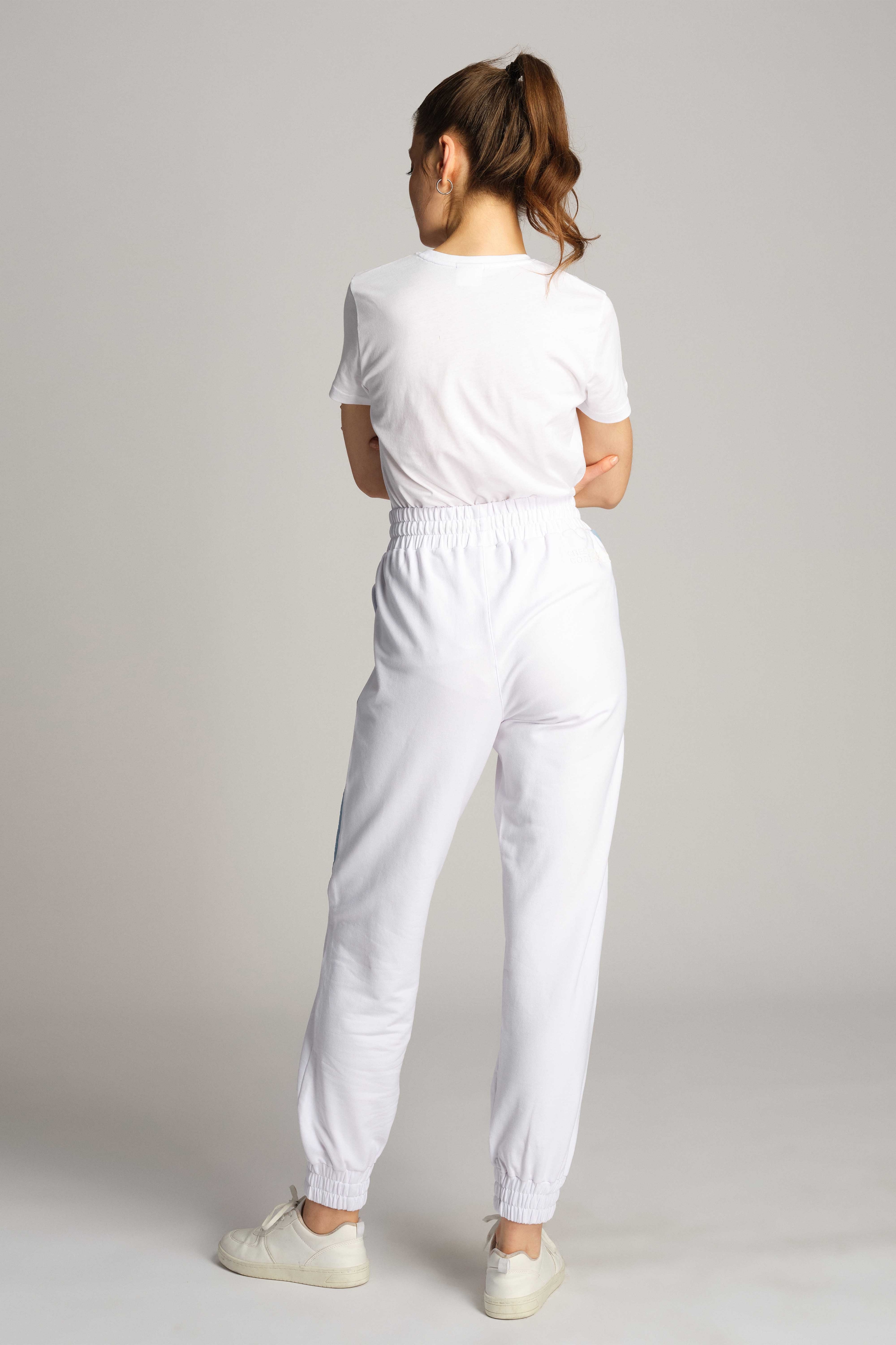 Bianco Donna Pantaloni İn Felpa