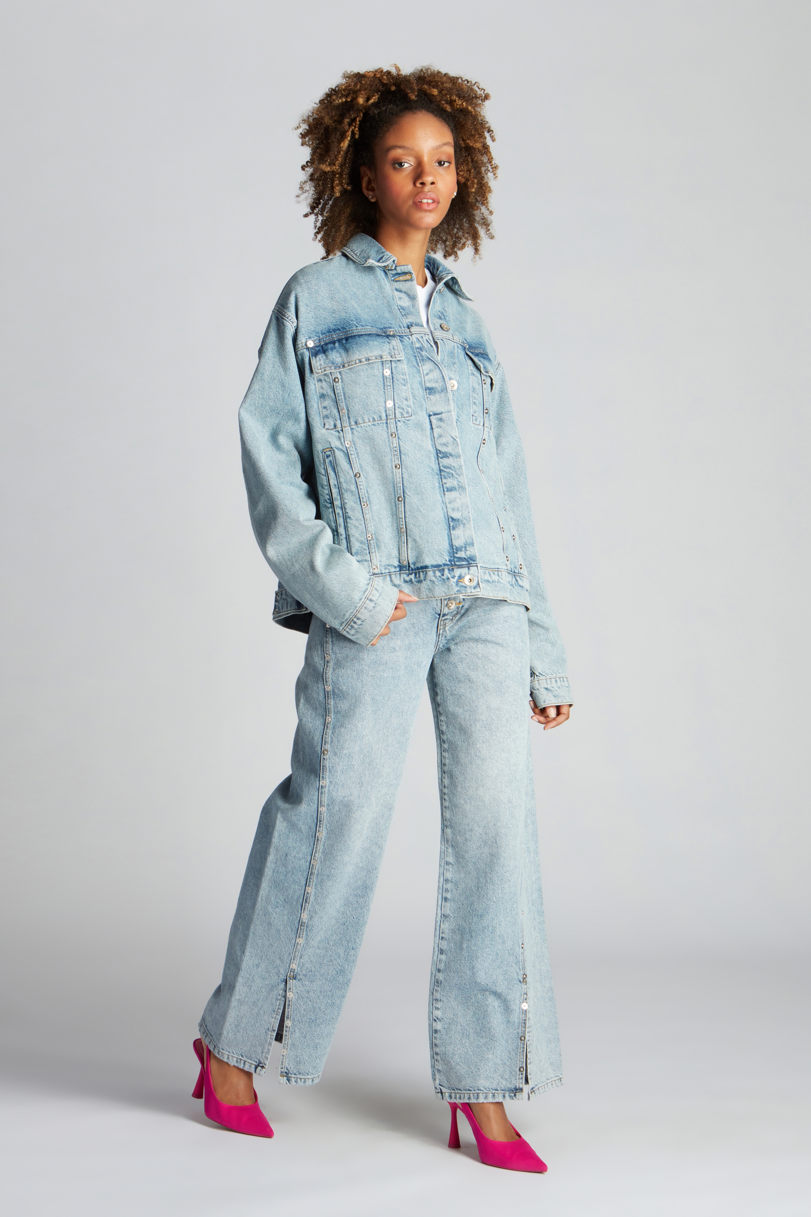 Light Blue Woman Denim Jacket 