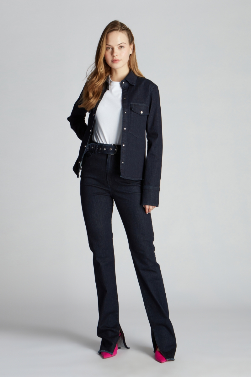 Navy Blue Woman Denim Pants 