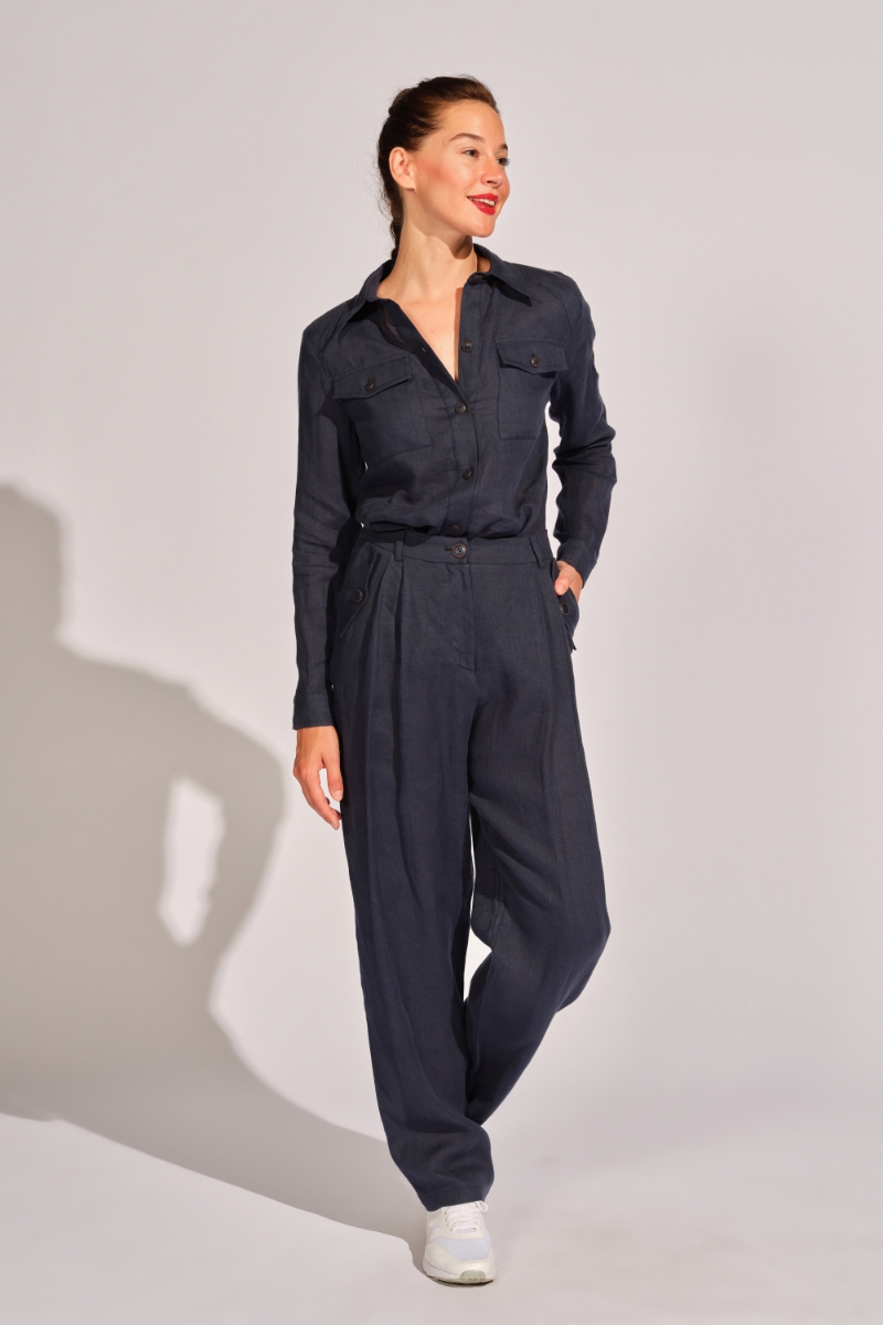 Navy Blue Woman Pants 