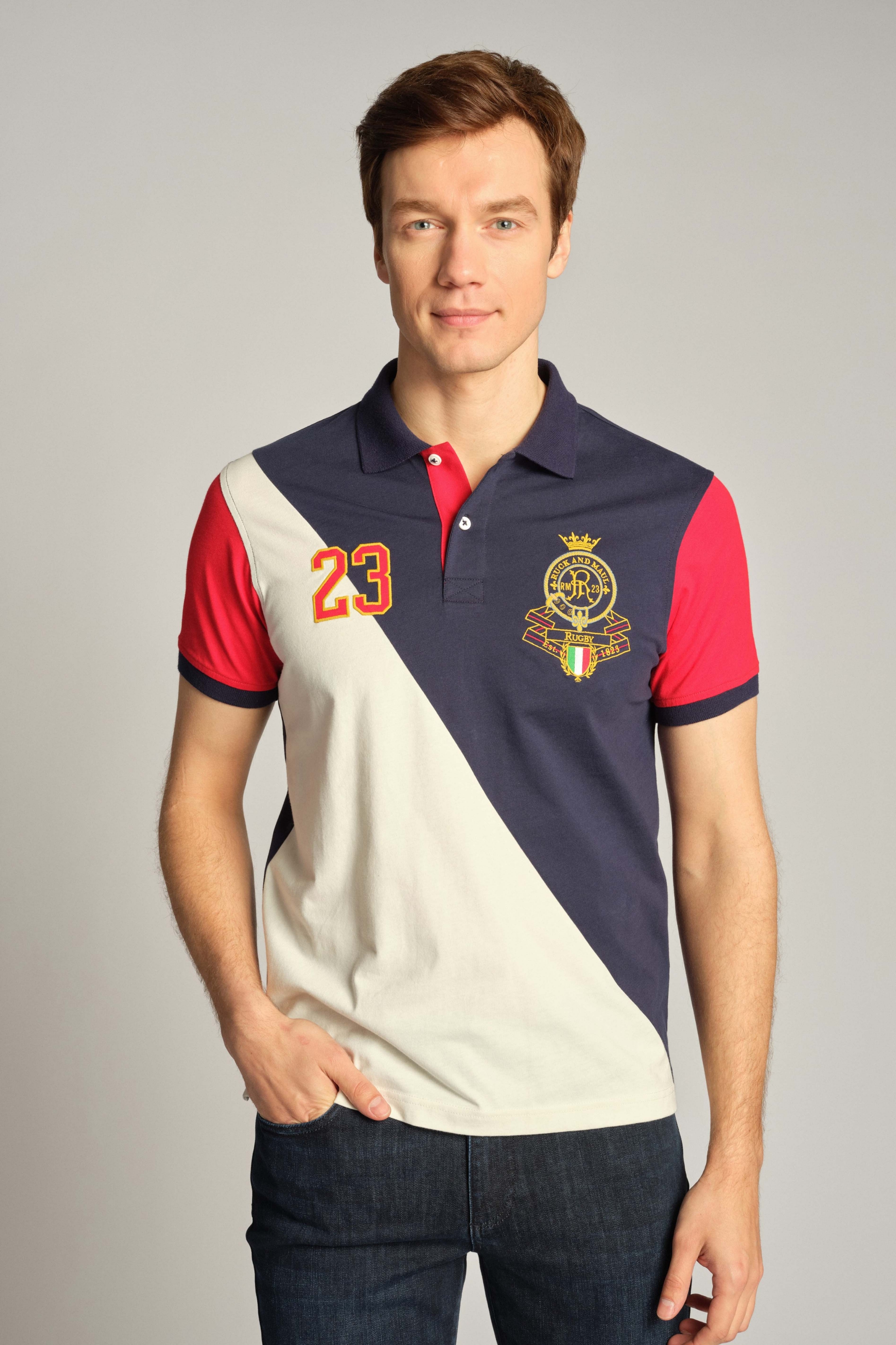 Marineblau Mann Polo-t-shirt